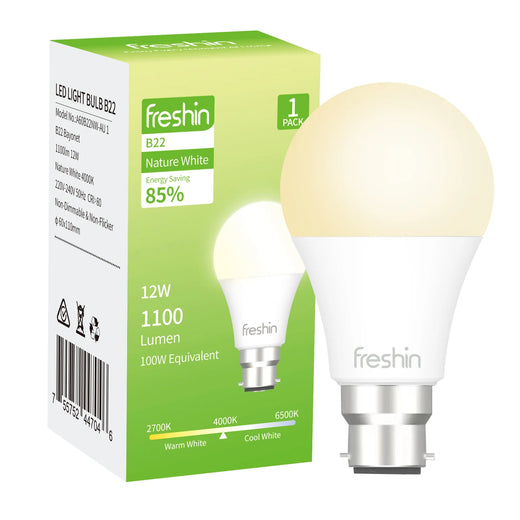 Natural White LED Bulb, B22, 12W , Non-Dimmable