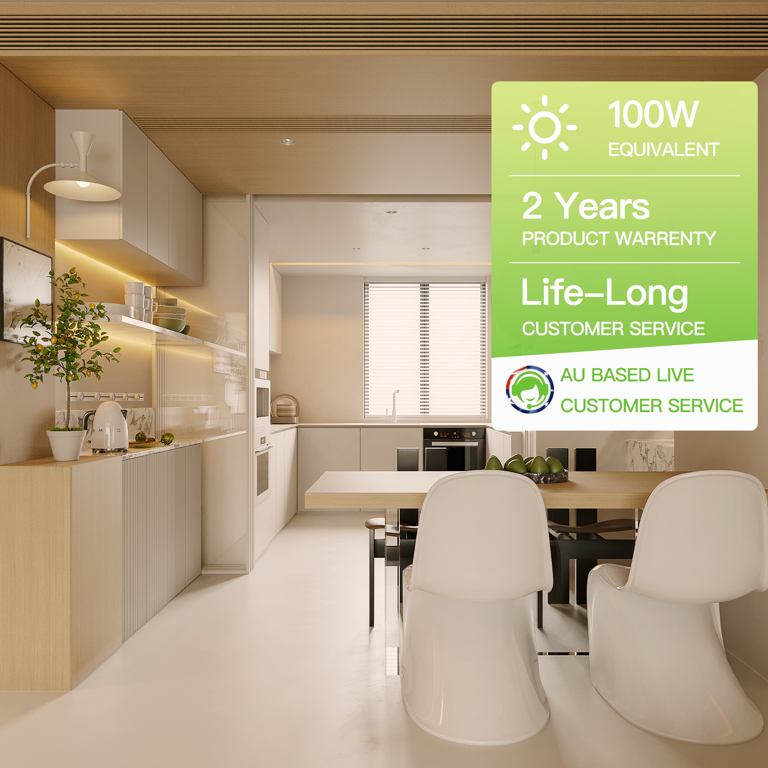 Natural White LED Bulb, B22, 12W , Non-Dimmable