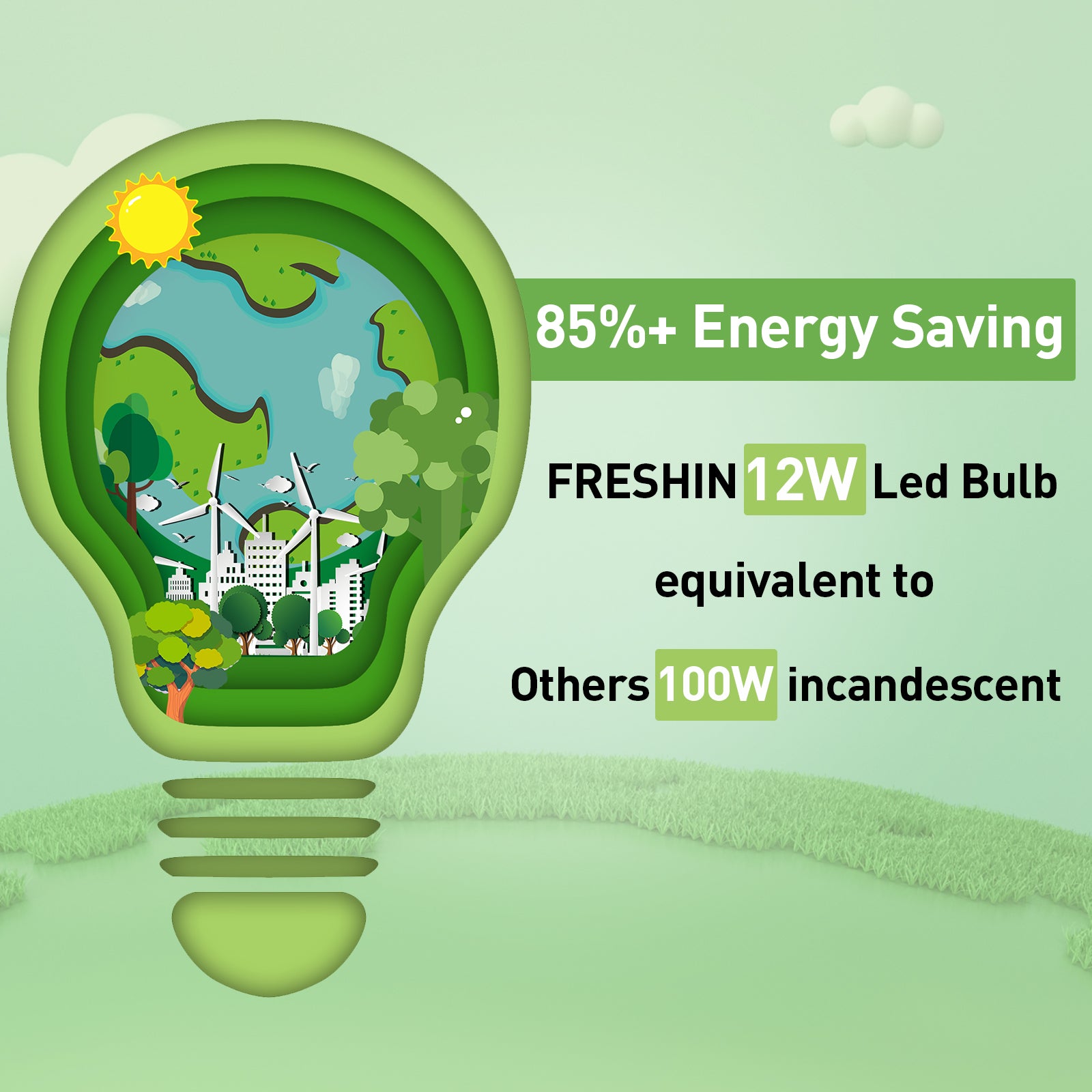 Natural White LED Bulb, B22, 12W , Non-Dimmable