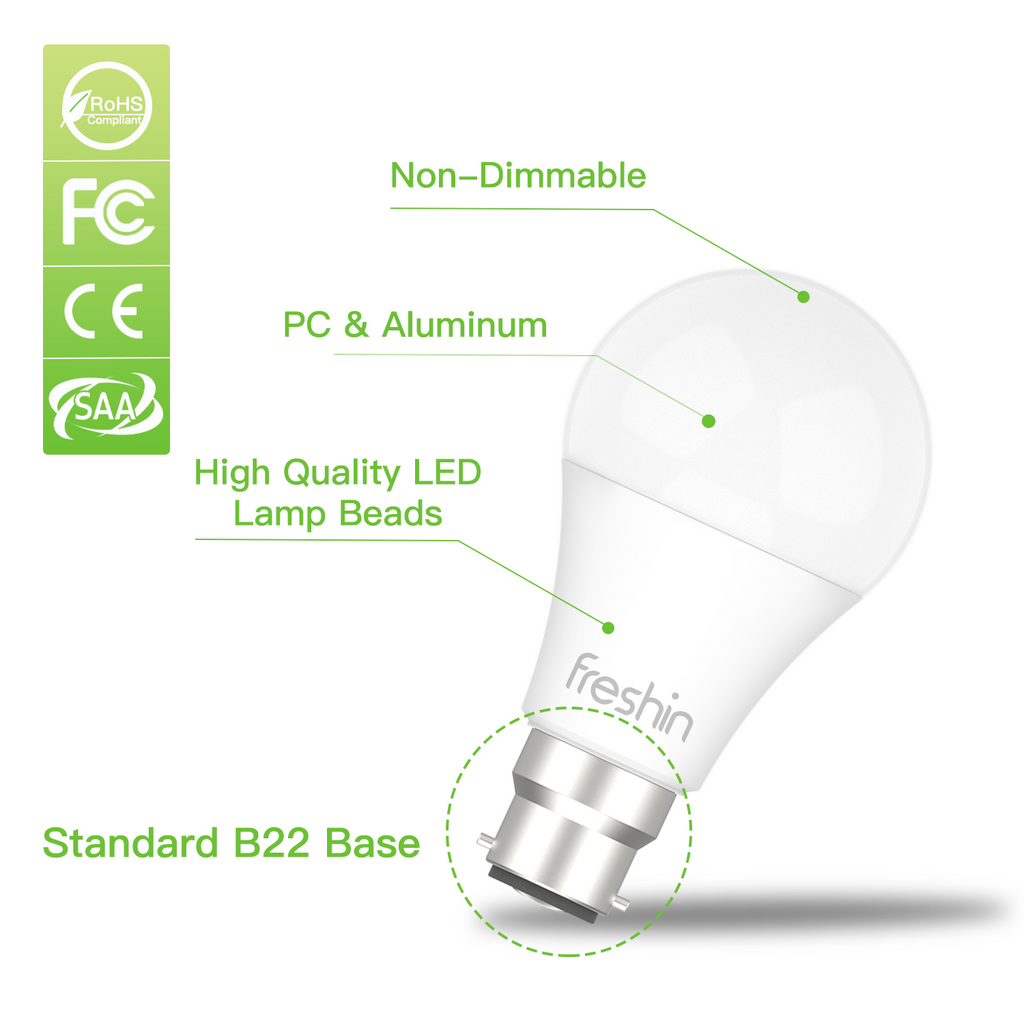 Natural White LED Bulb, B22, 12W , Non-Dimmable