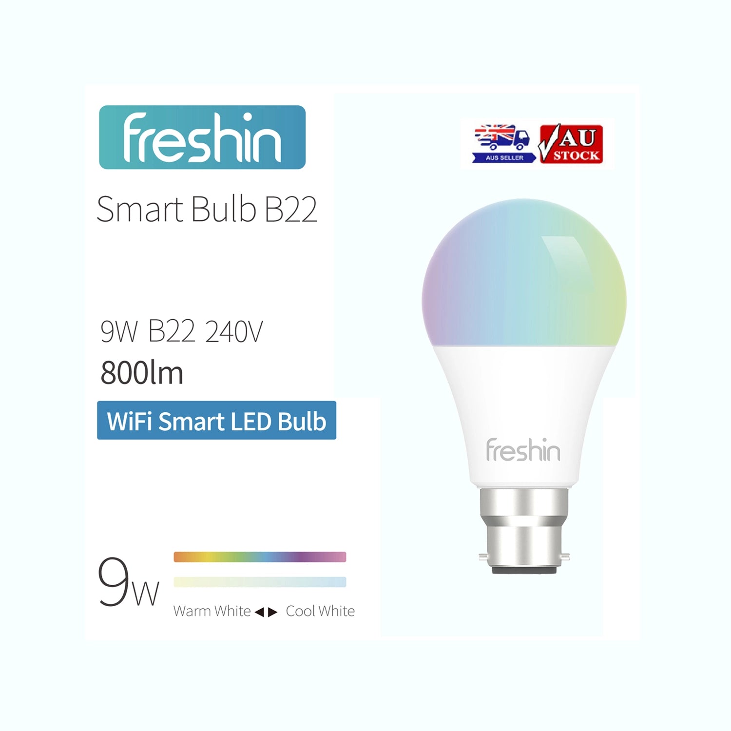 Colourful Smart Bulb B22/A60 RGBCW, 9W